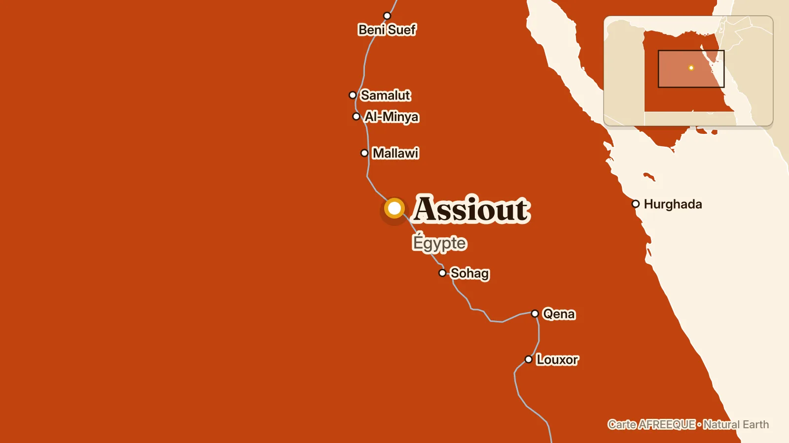 Carte : Assiout, Égypte