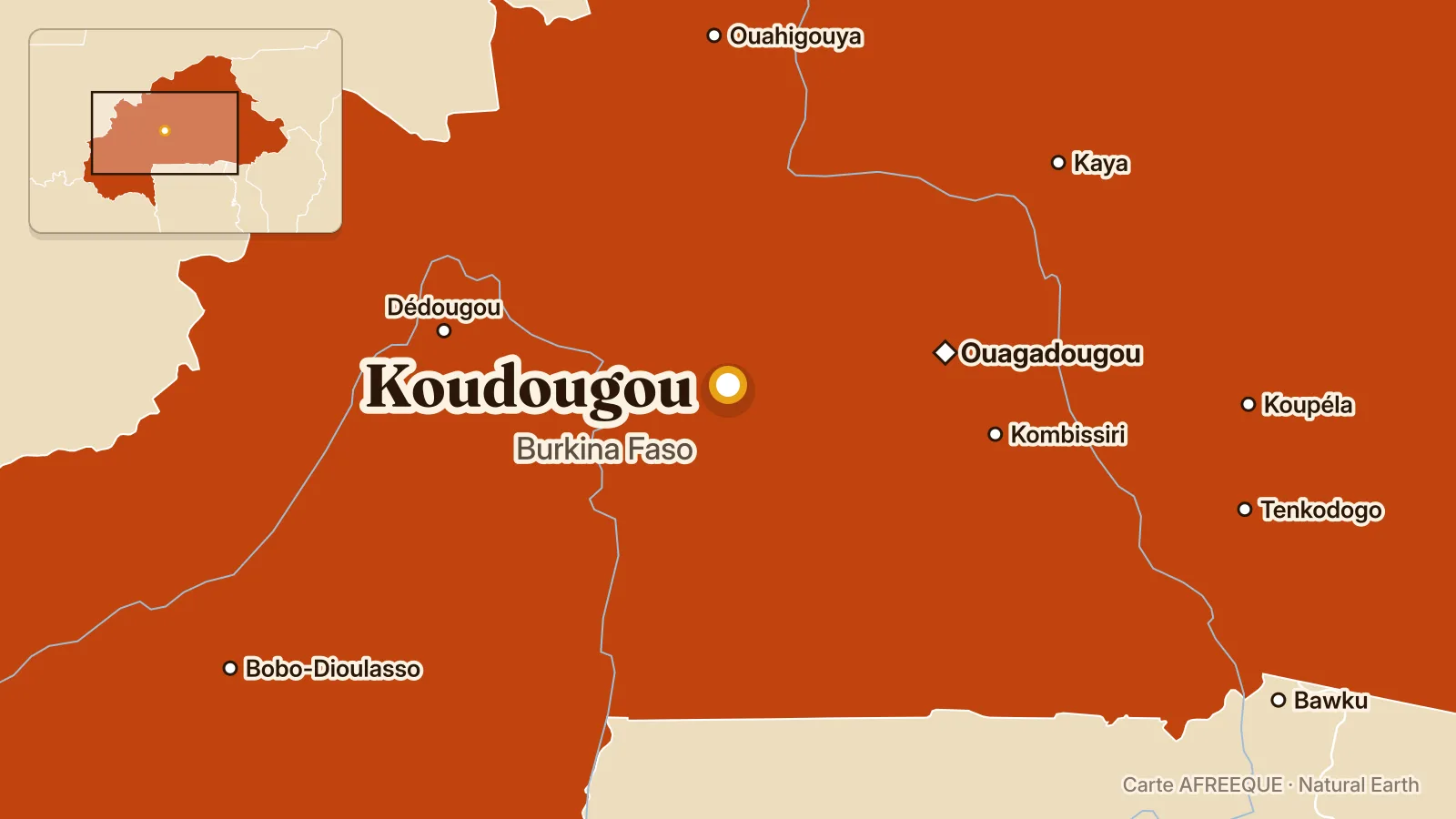 Carte : Koudougou, Burkina Faso