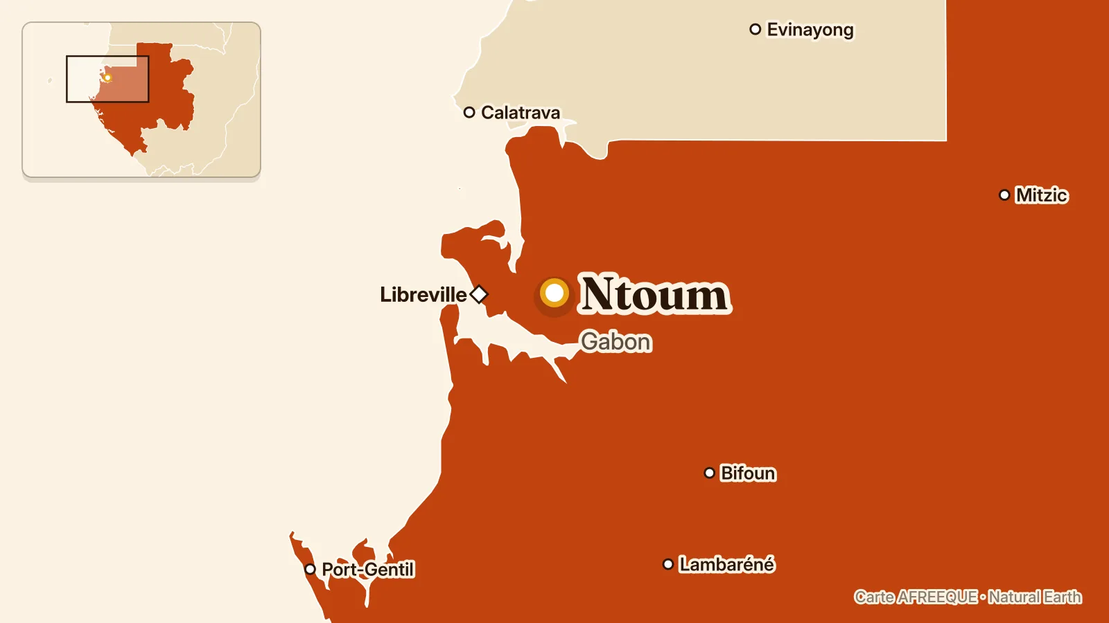 Carte : Ntoum, Gabon