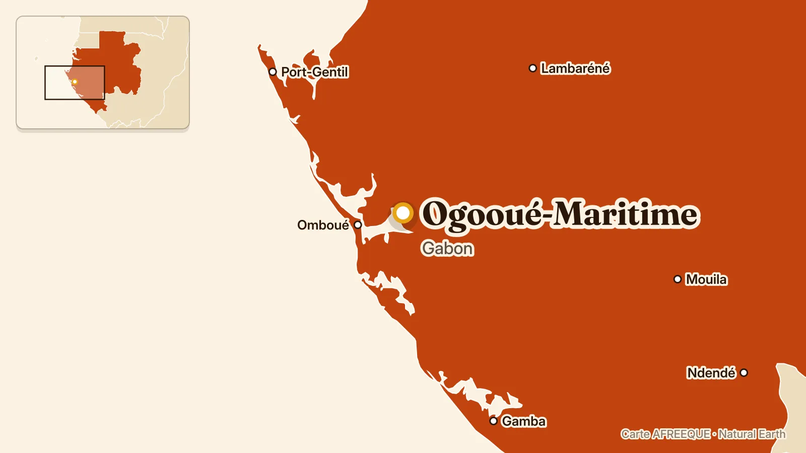 Carte : Ogooué-Maritime, Gabon