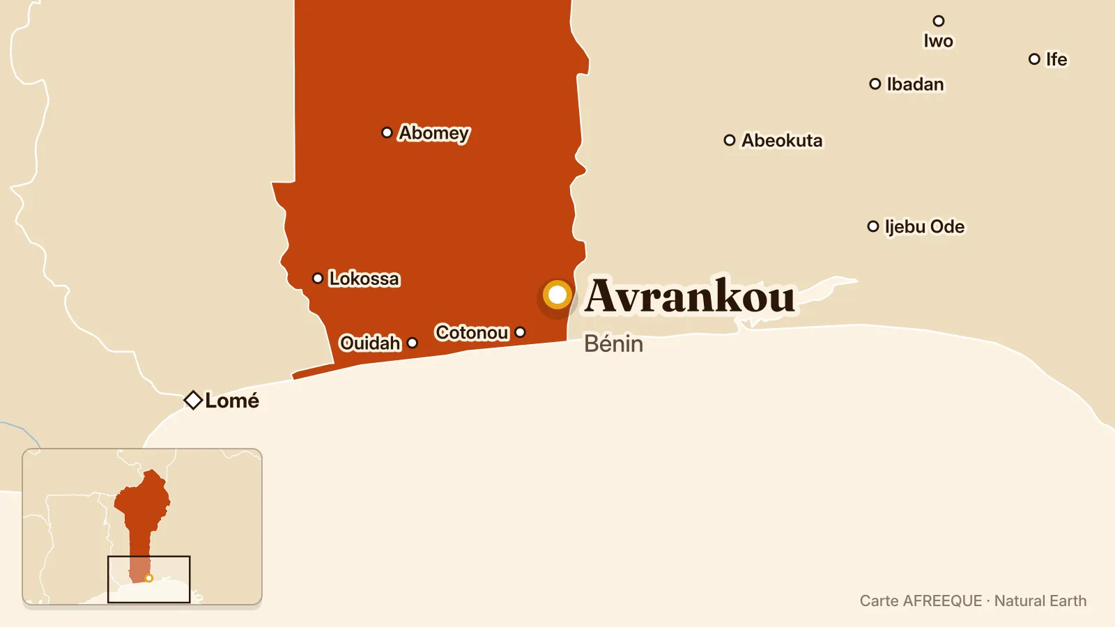 Carte : Avrankou, Bénin