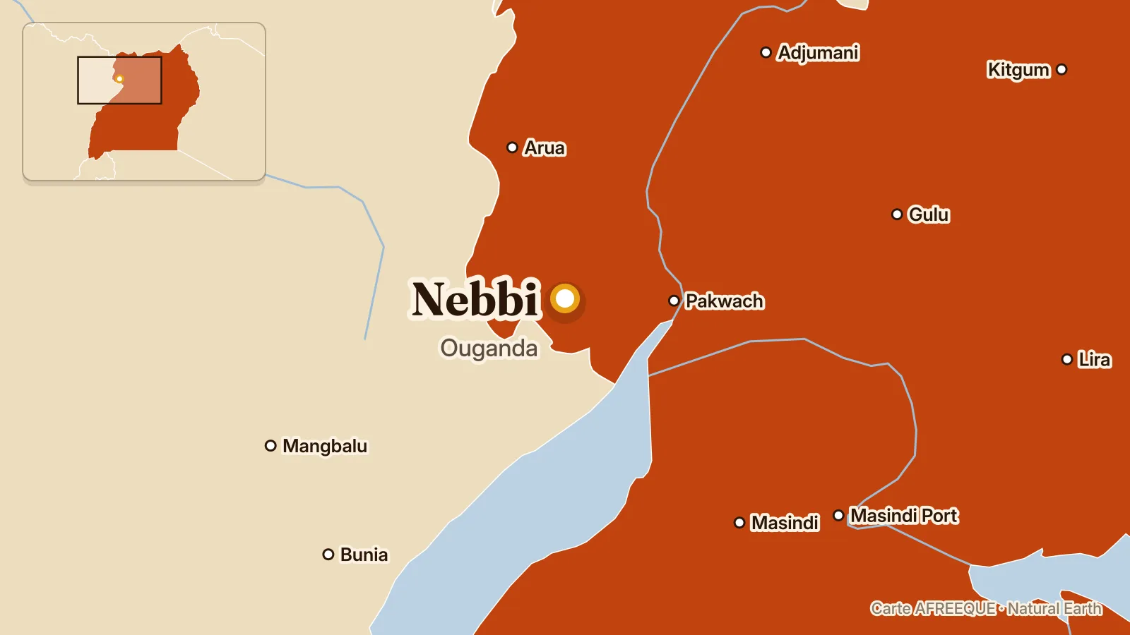 Carte : Nebbi, Ouganda