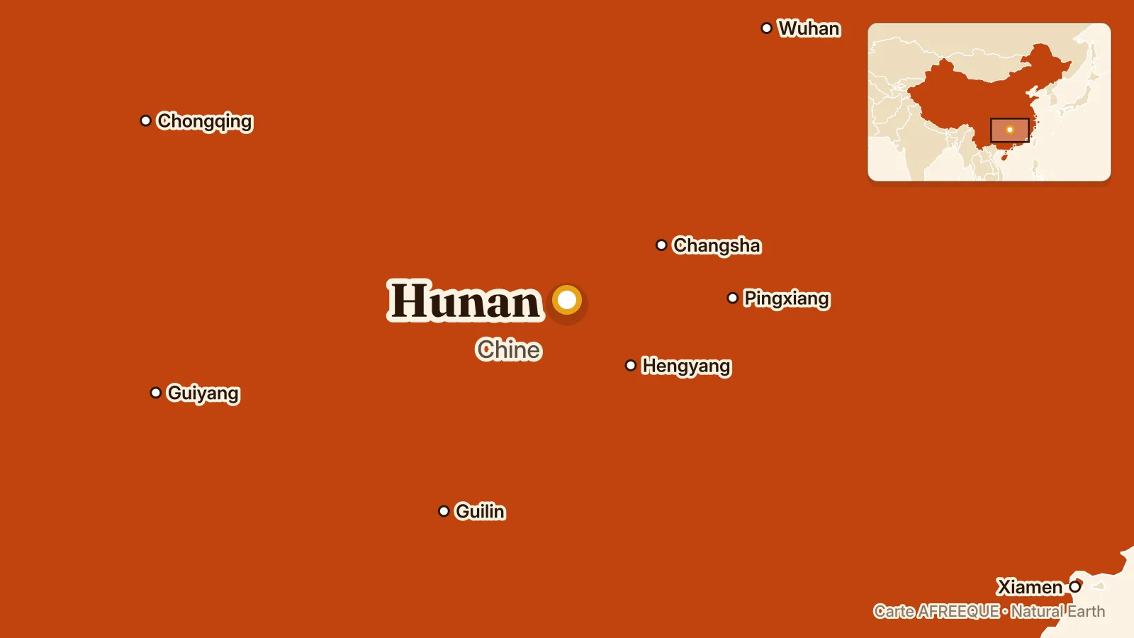 Carte : Hunan, Chine