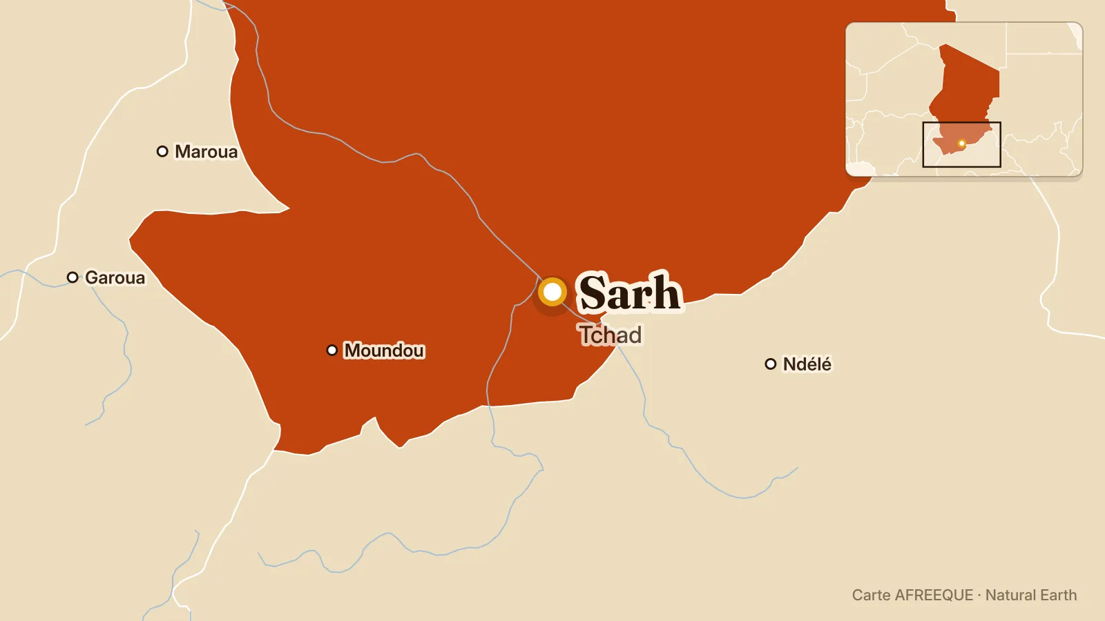 Carte : Sarh, Tchad