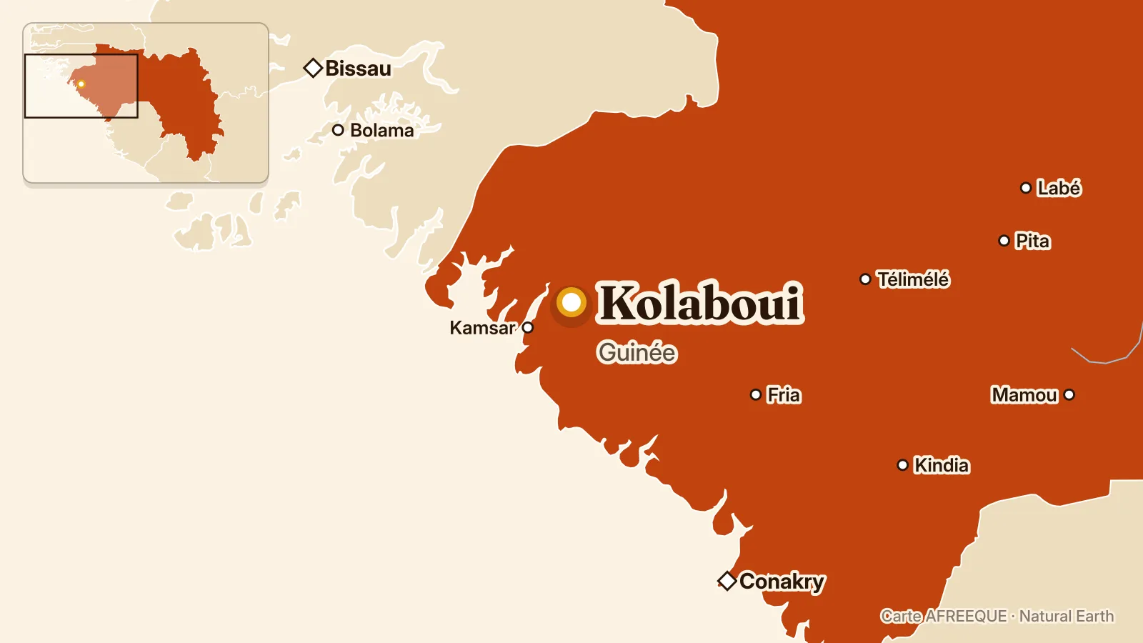 Carte : Kolaboui, Guinée