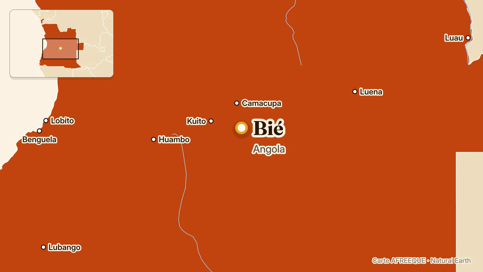 Carte : Bié, Angola