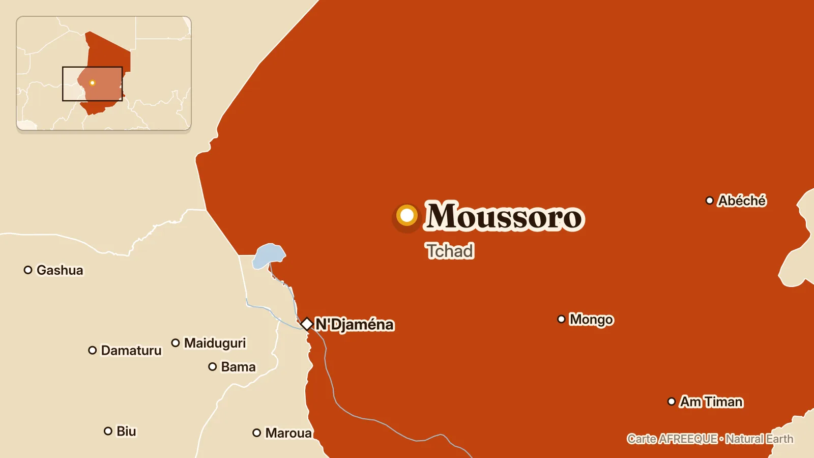 Carte : Moussoro, Tchad