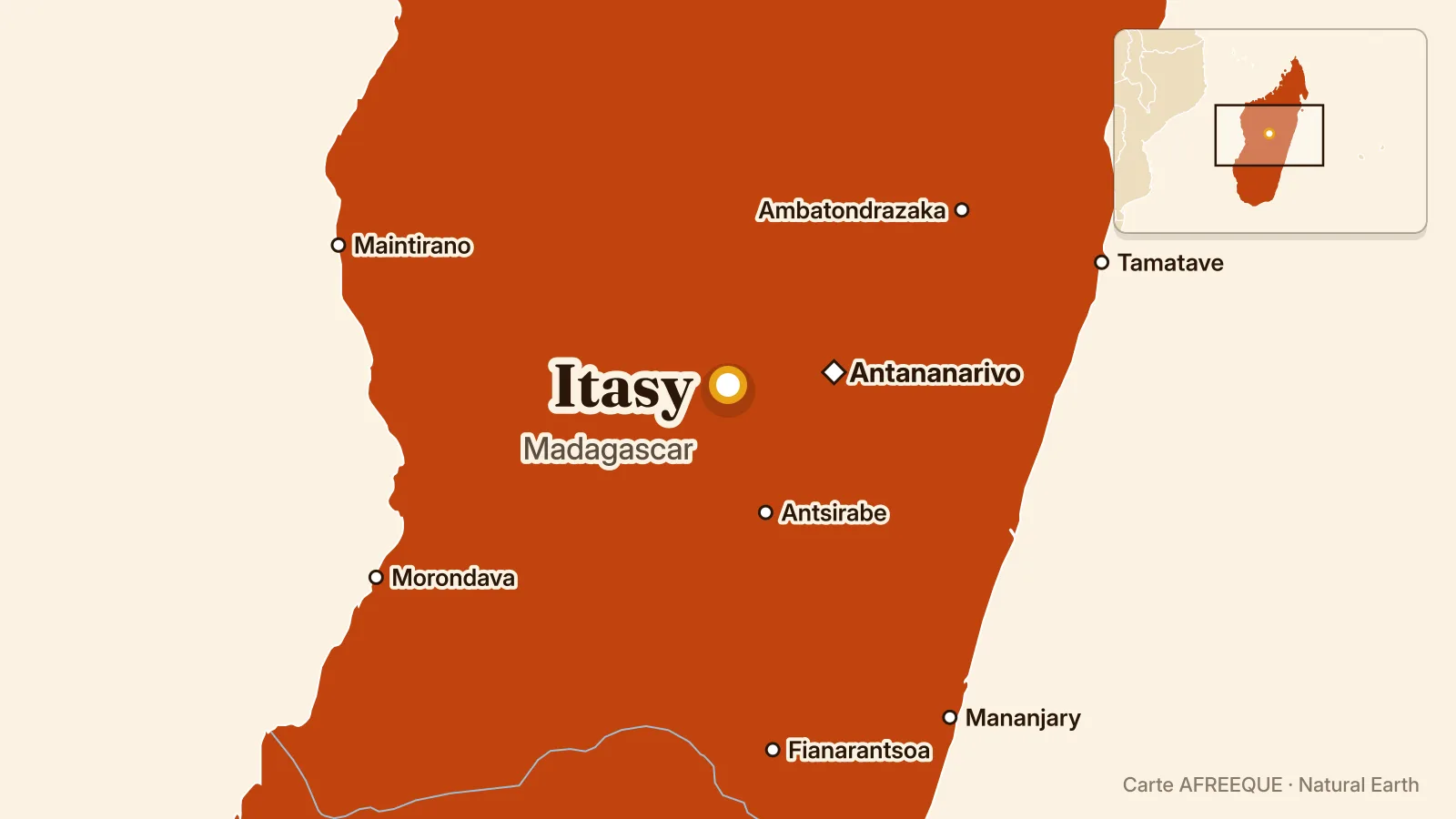Map: Itasy, Madagascar
