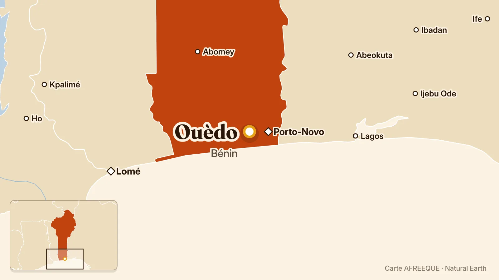 Carte : Ouèdo, Bénin