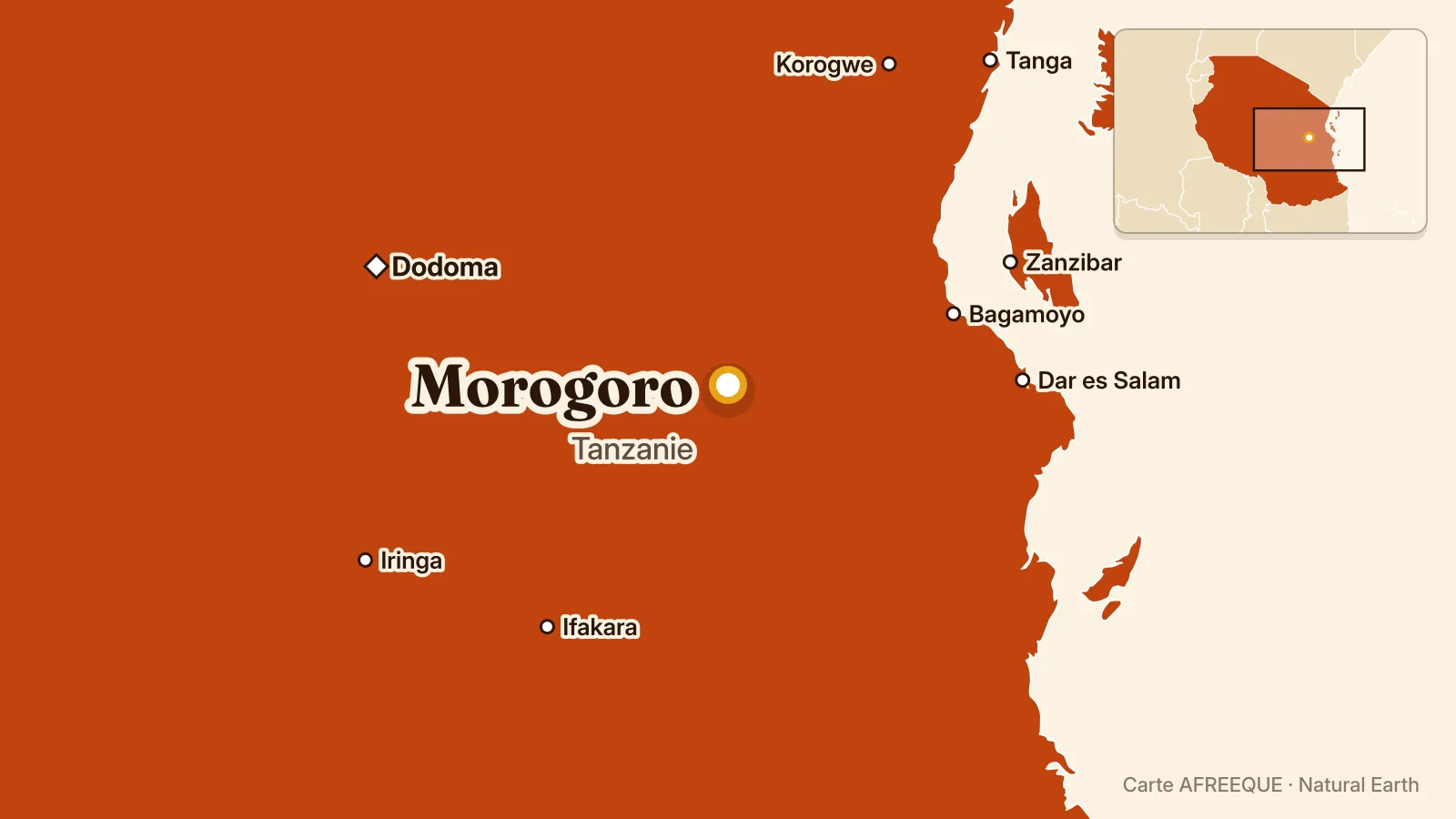 Carte : Morogoro, Tanzanie