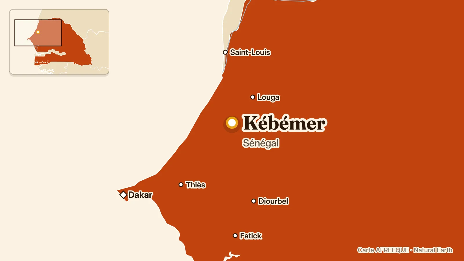 Carte : Kébémer, Sénégal