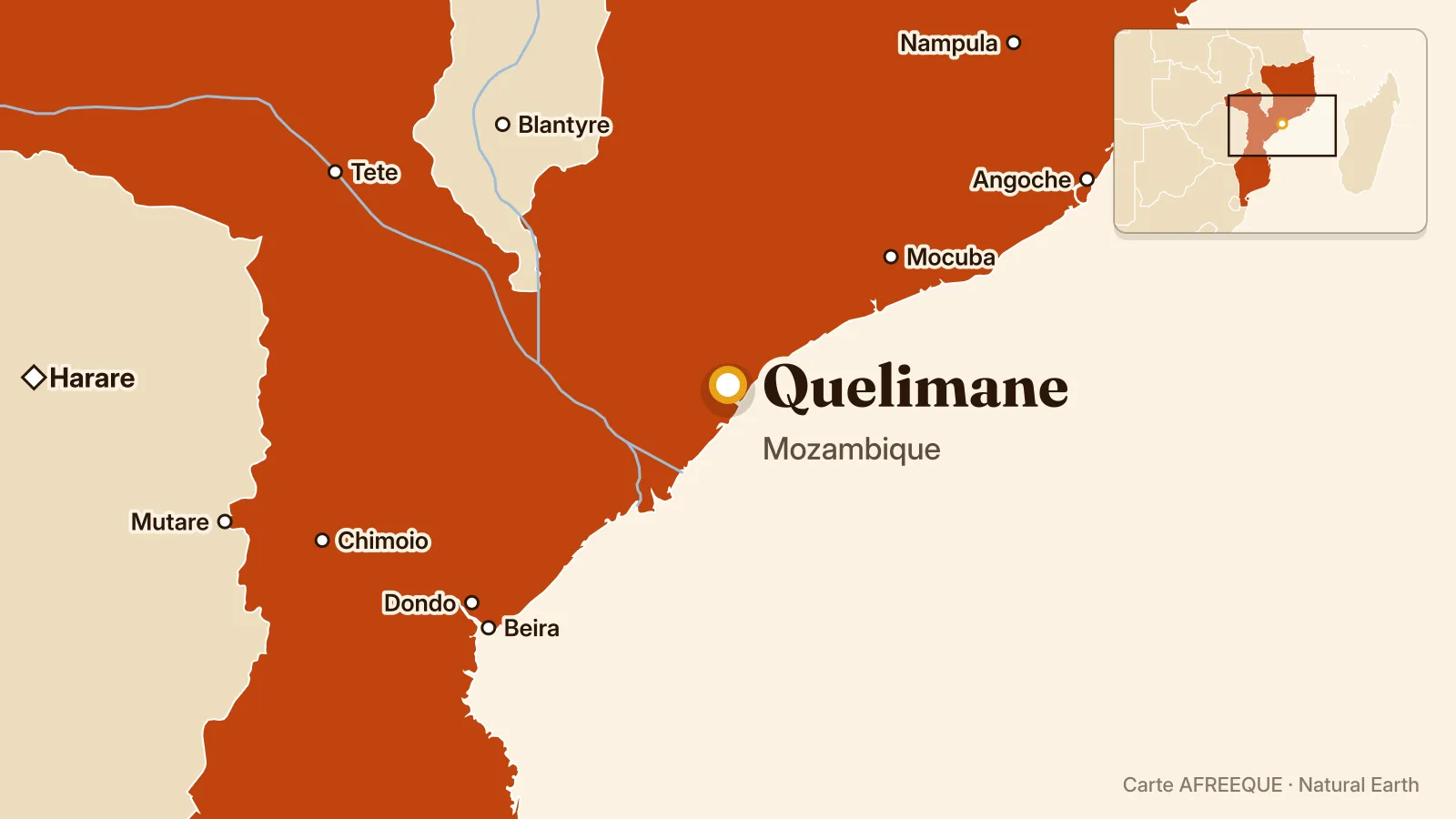 Carte : Quelimane, Mozambique