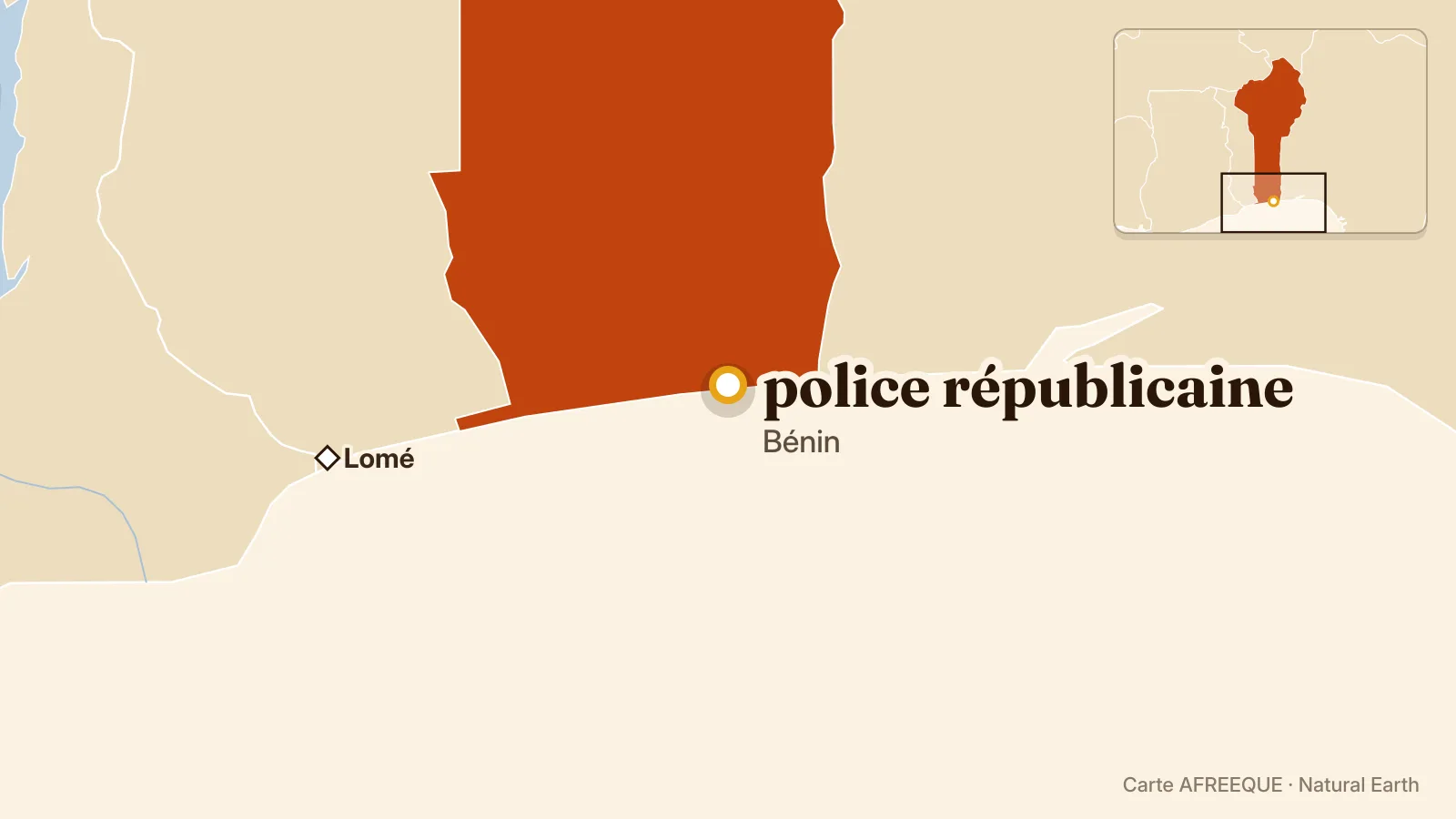Carte : police républicaine, Bénin
