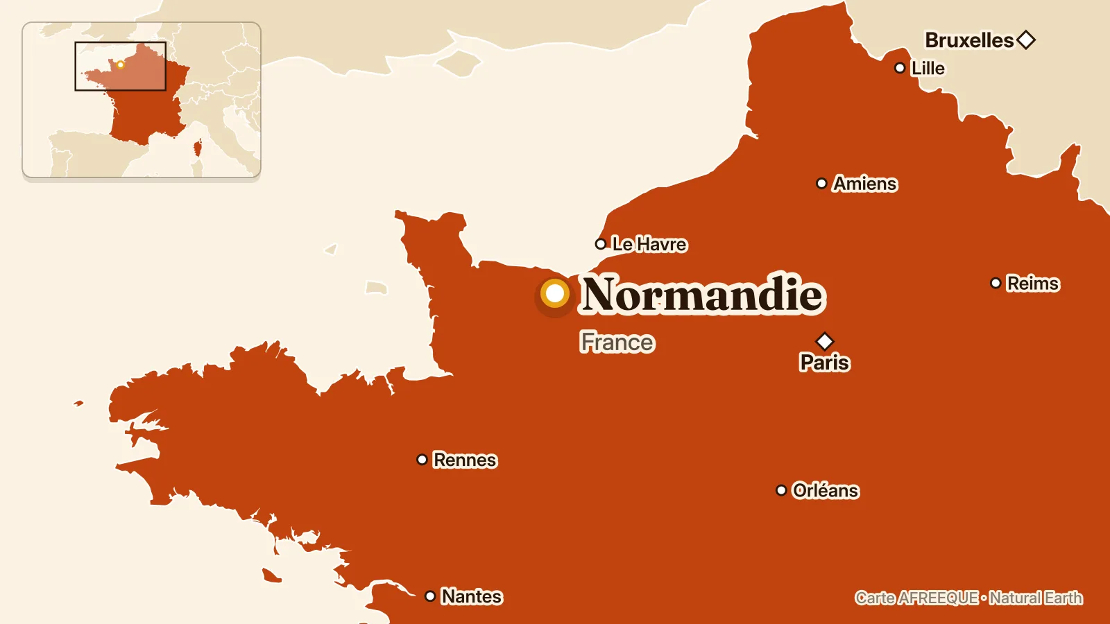 Carte : Normandie, France
