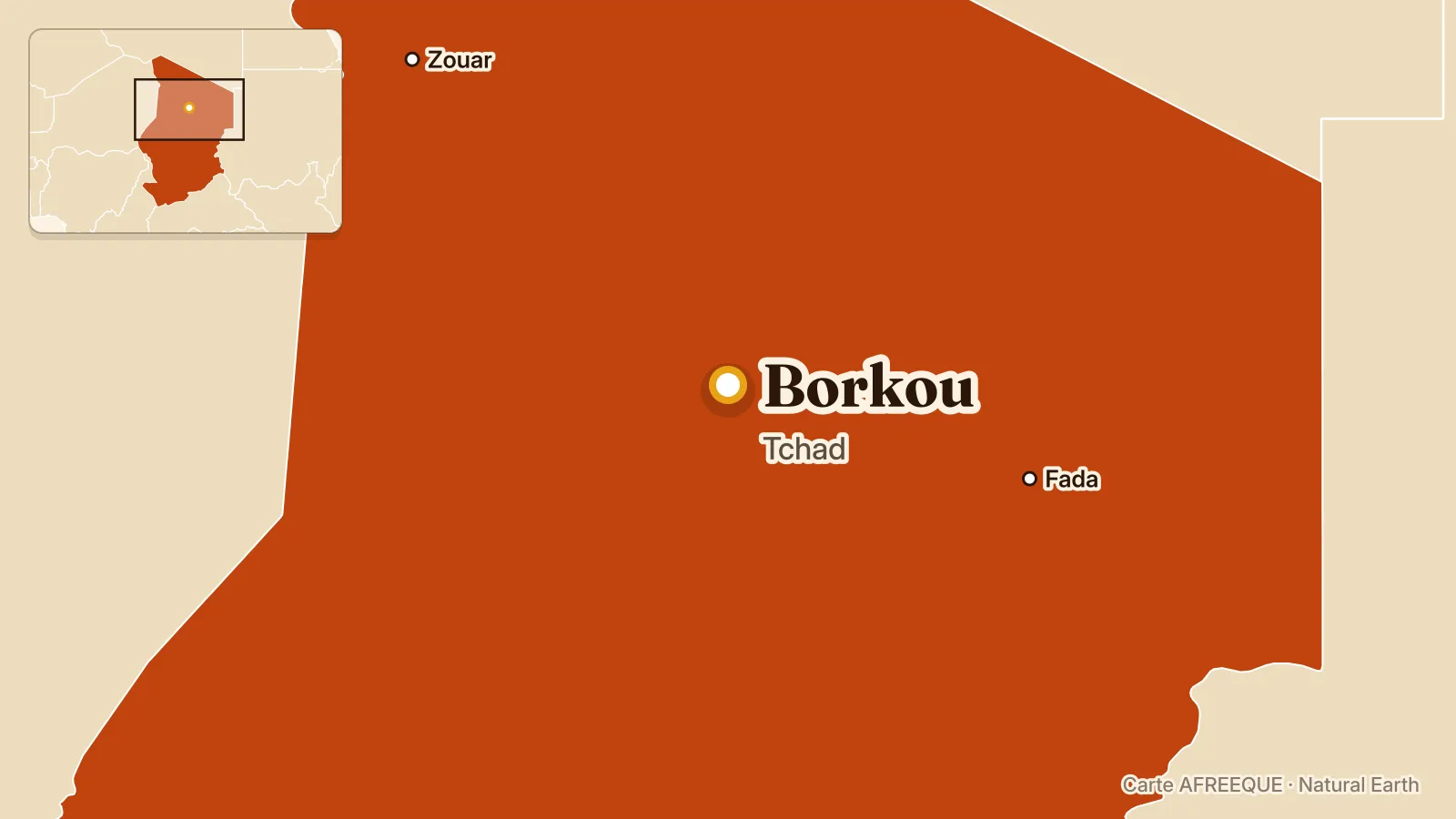 Carte : Borkou, Tchad