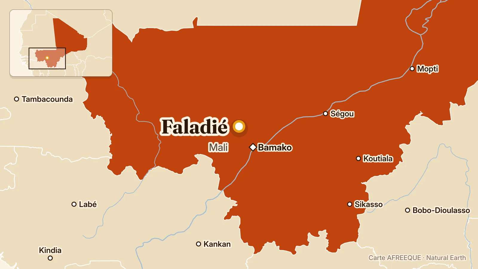 Carte : Faladié, Mali