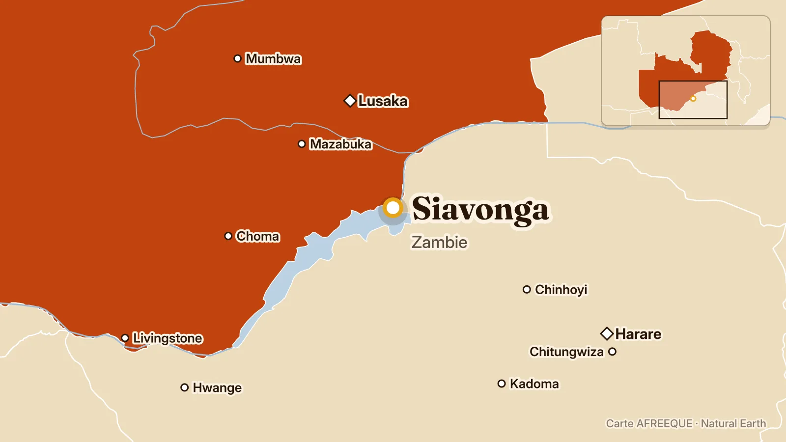 Carte : Siavonga, Zambie