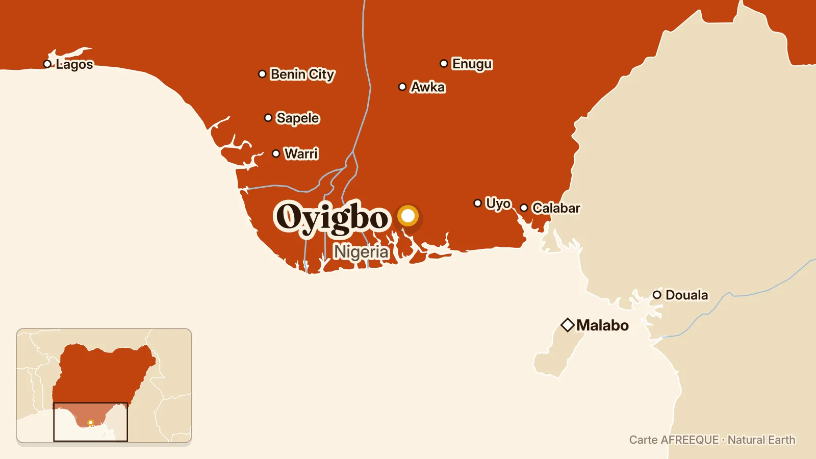 Carte : Oyigbo, Nigeria