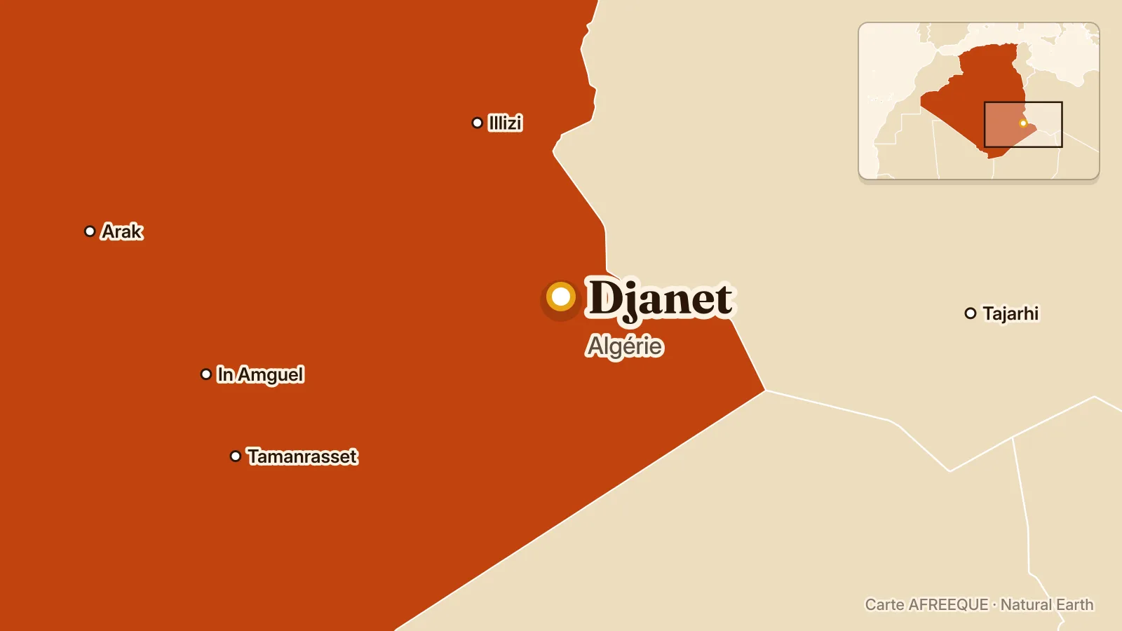 Carte : Djanet, Algérie