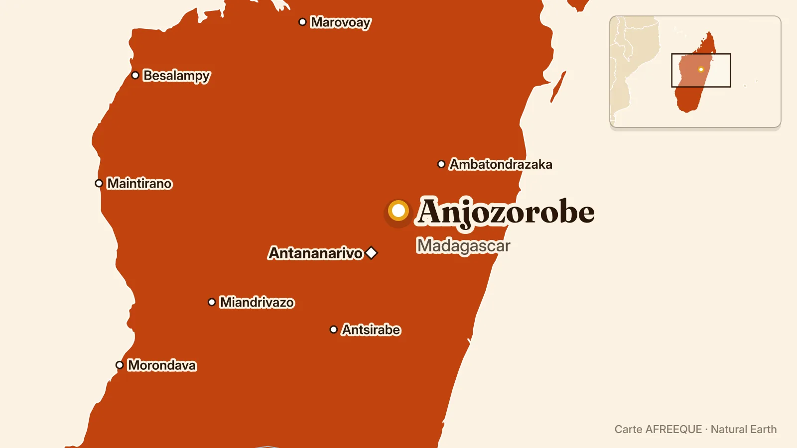 Carte : Anjozorobe, Madagascar
