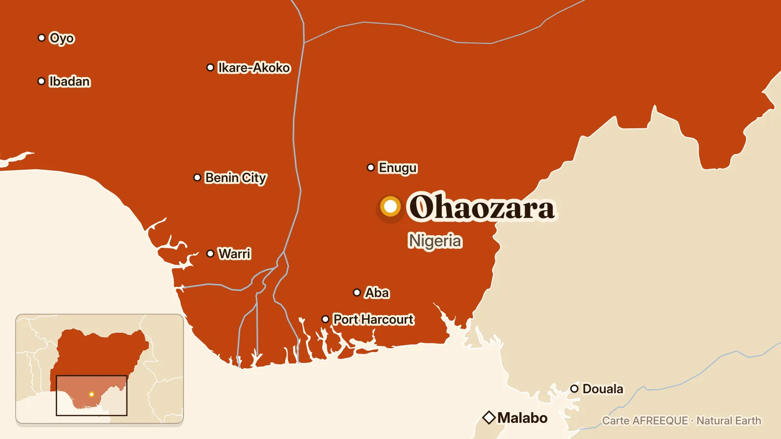Carte : Ohaozara, Nigeria