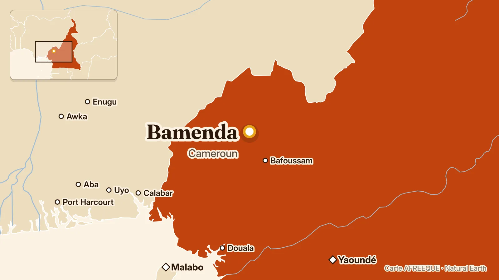 Carte : Bamenda, Cameroun