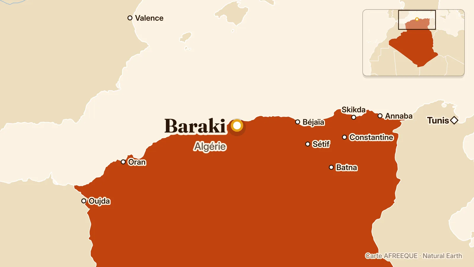 Carte : Baraki, Algérie