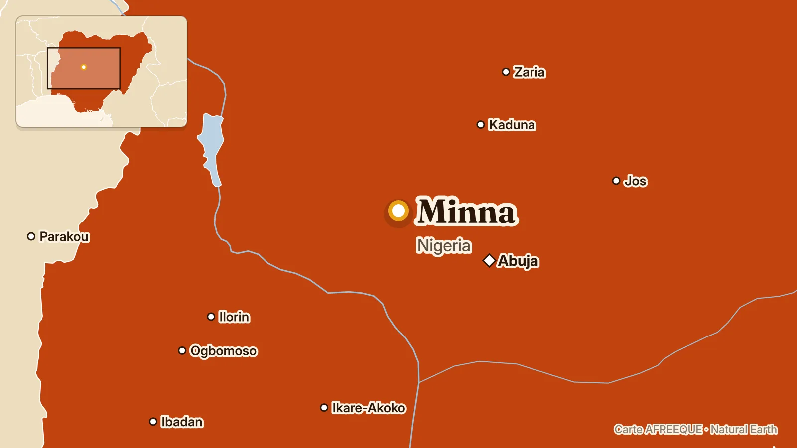 Carte : Minna, Nigeria