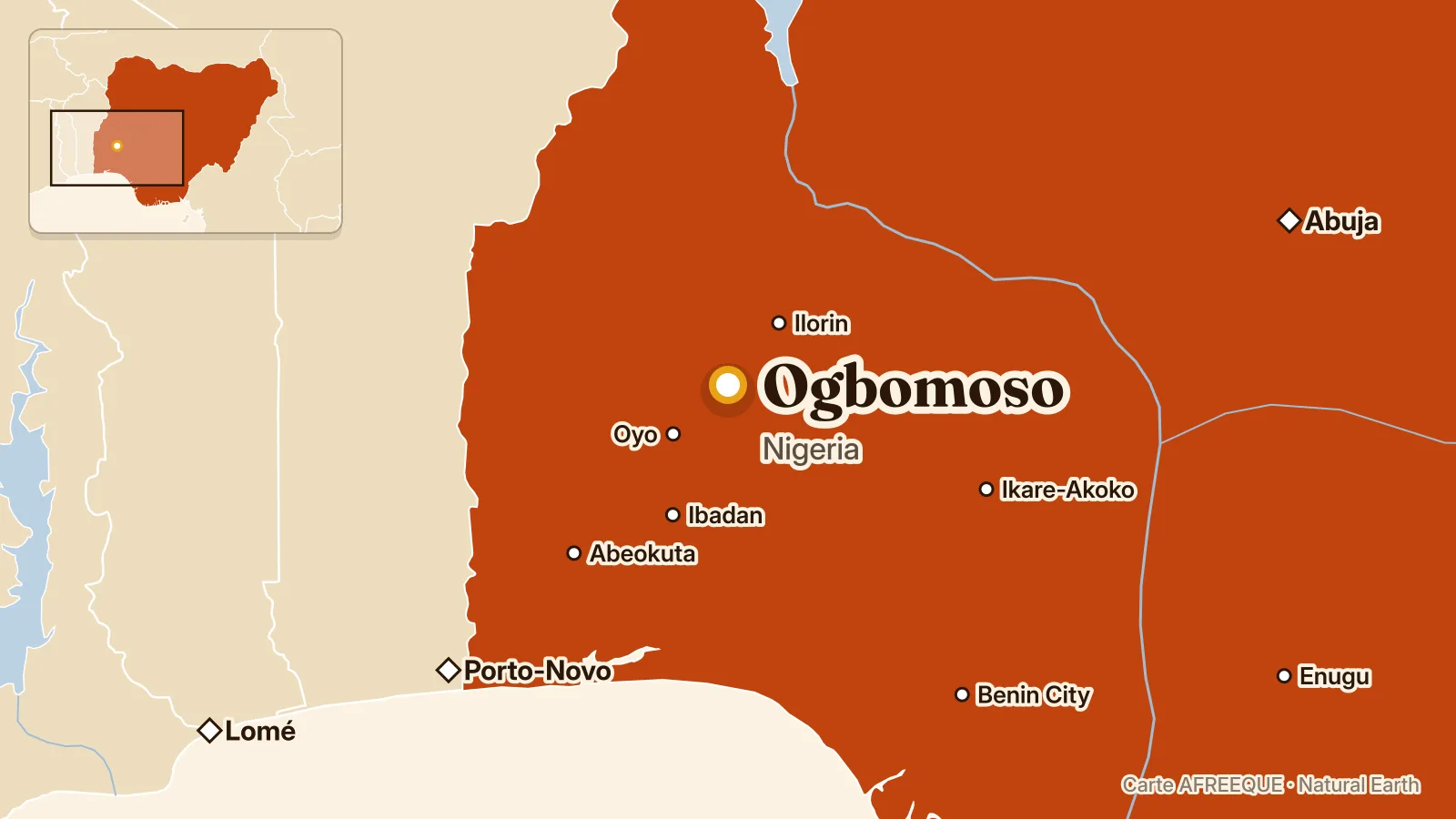 Carte : Ogbomoso, Nigeria
