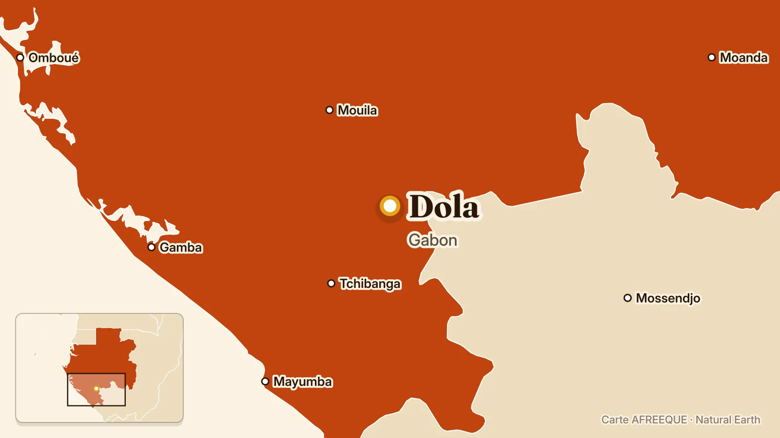 Carte : Dola, Gabon
