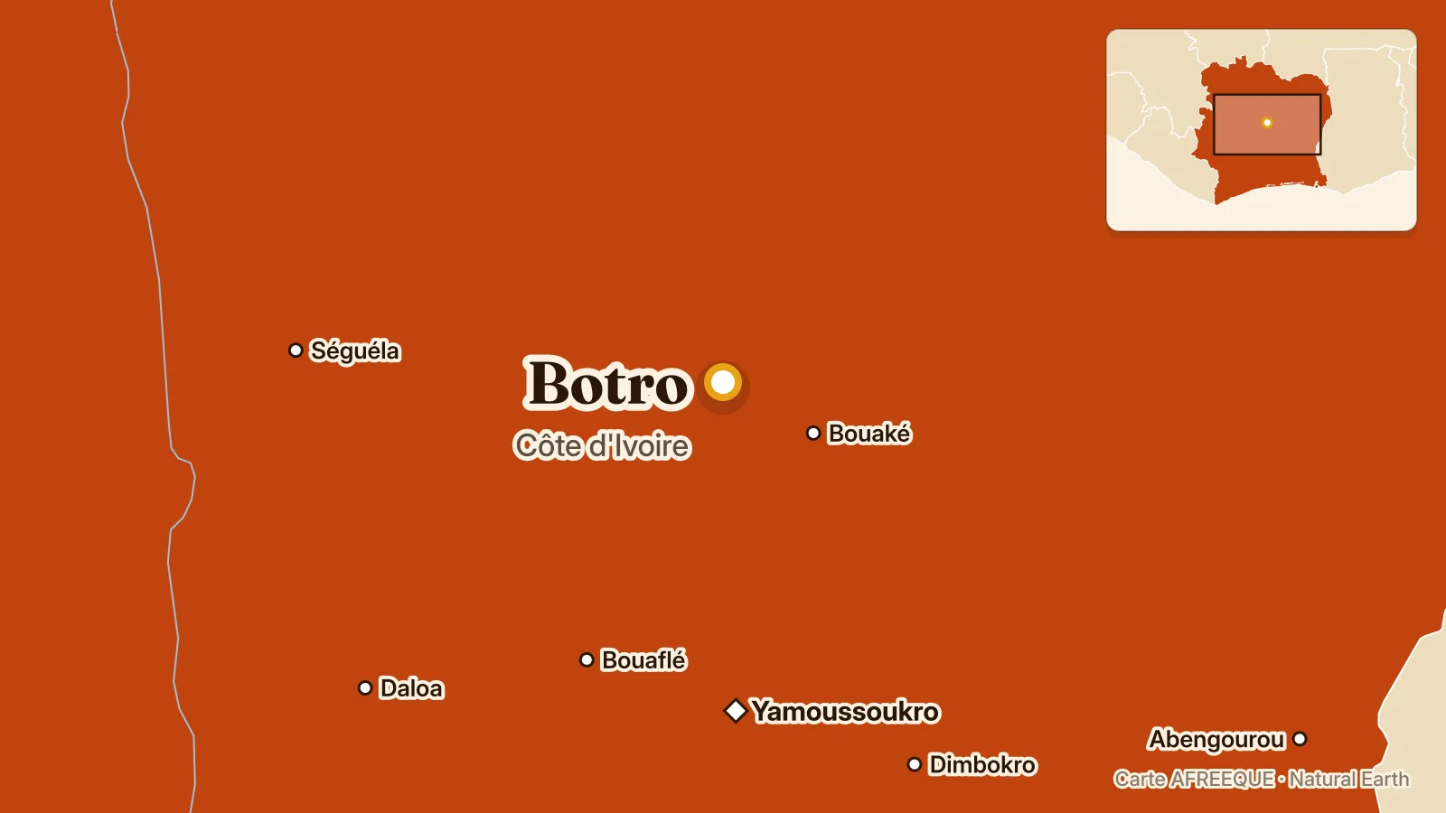 Carte : Botro, Côte d'Ivoire