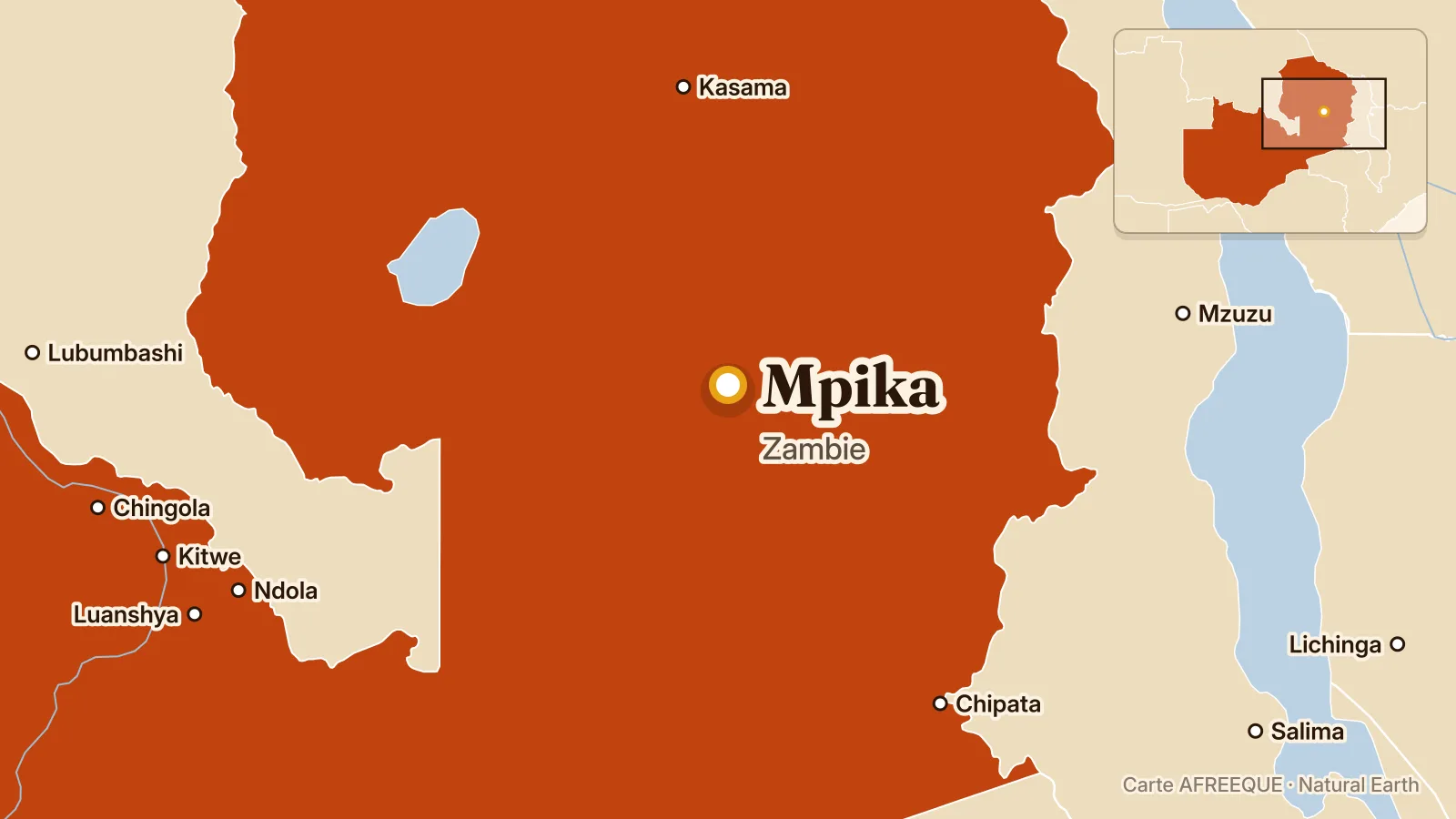 Carte : Mpika, Zambie