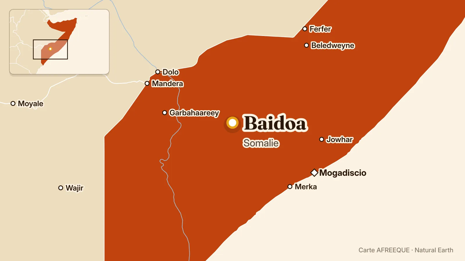 Carte : Baidoa, Somalie