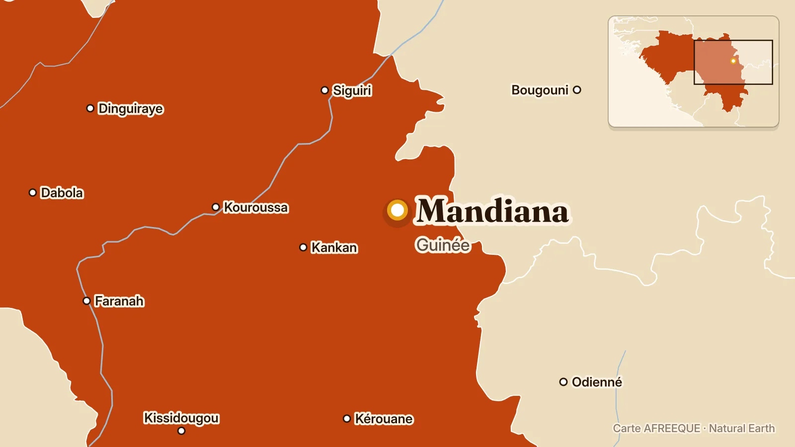 Carte : Mandiana, Guinée