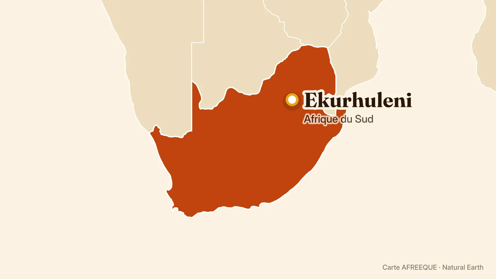 Carte : Ekurhuleni, Afrique du Sud