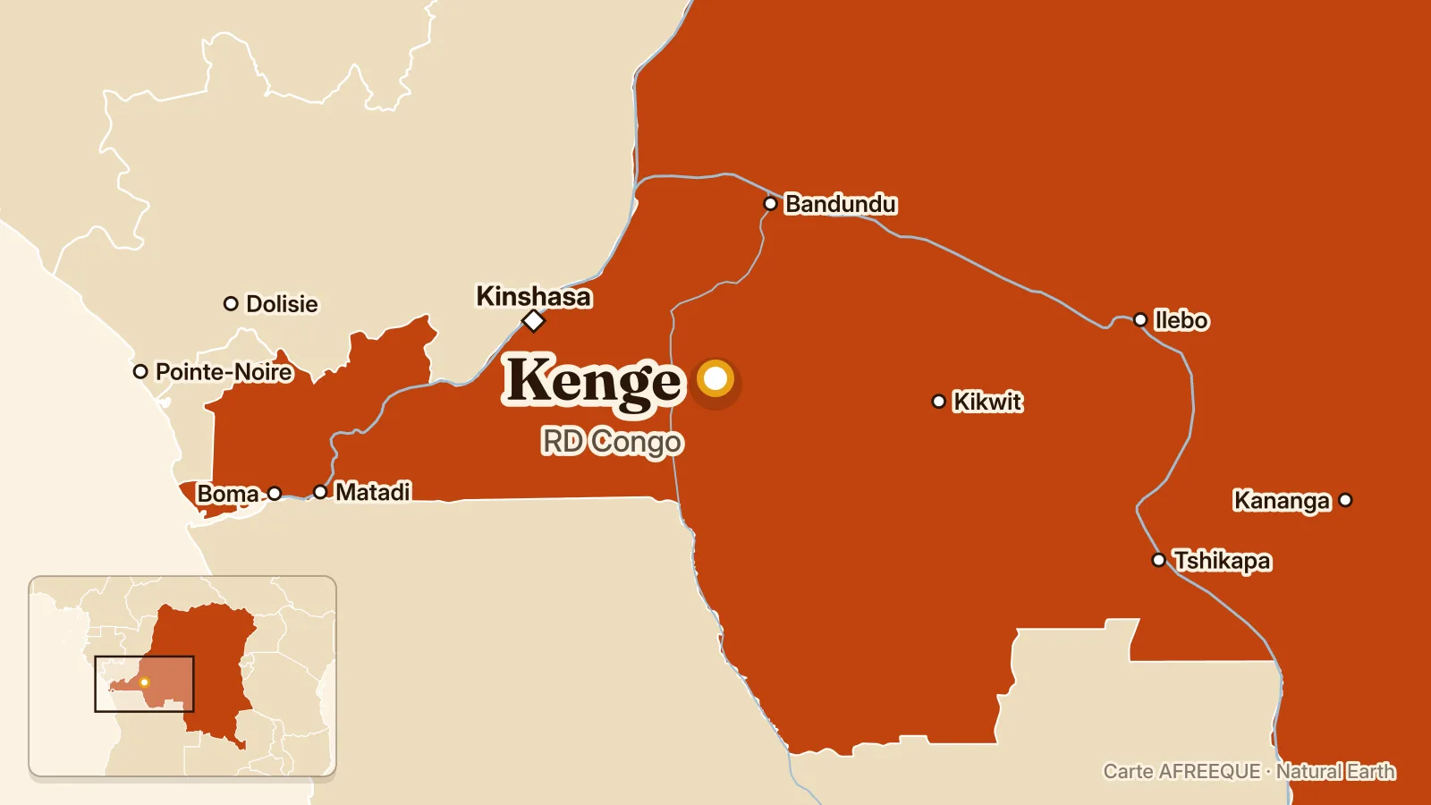 Carte : Kenge, RD Congo