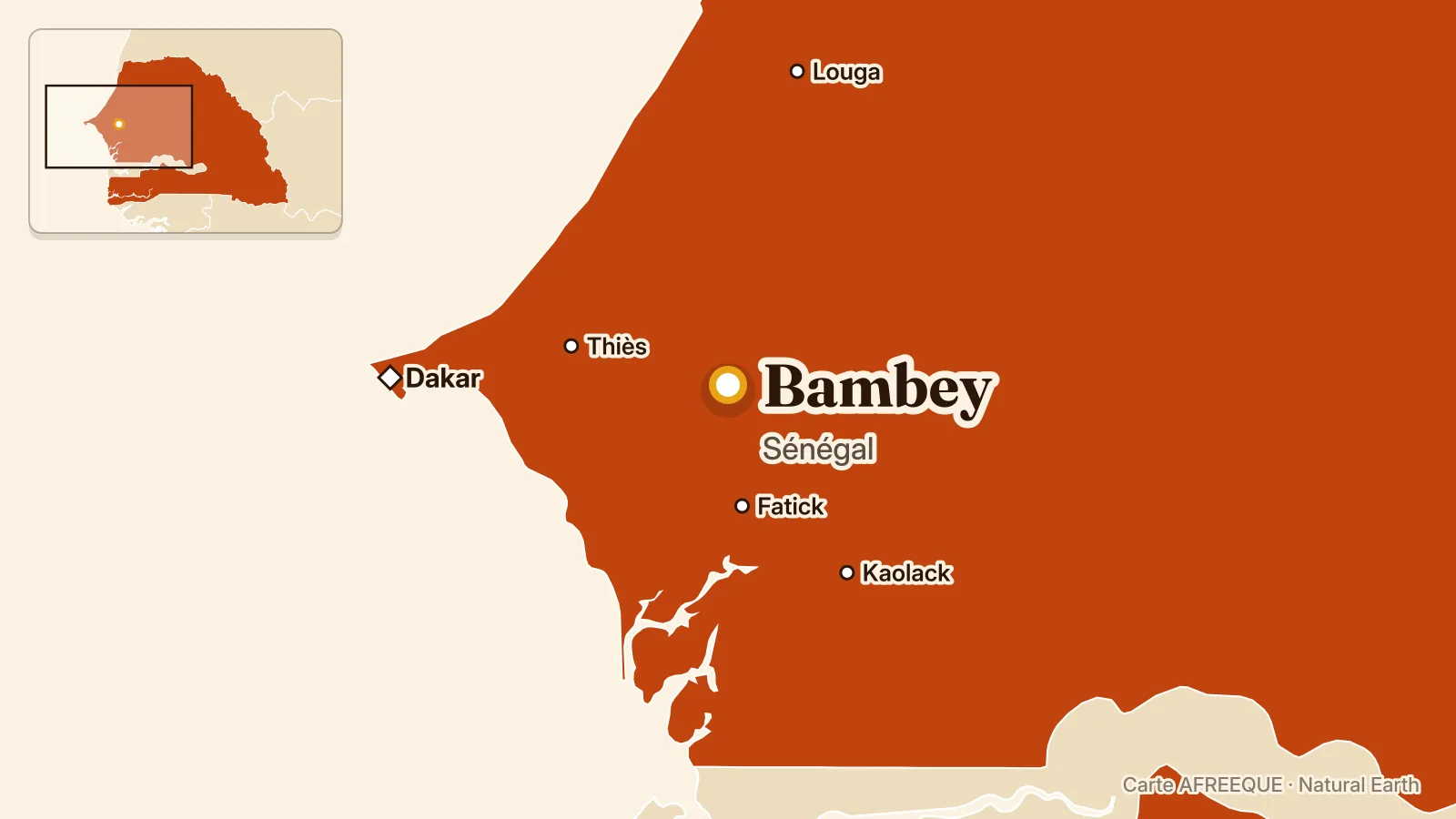 Carte : Bambey, Sénégal