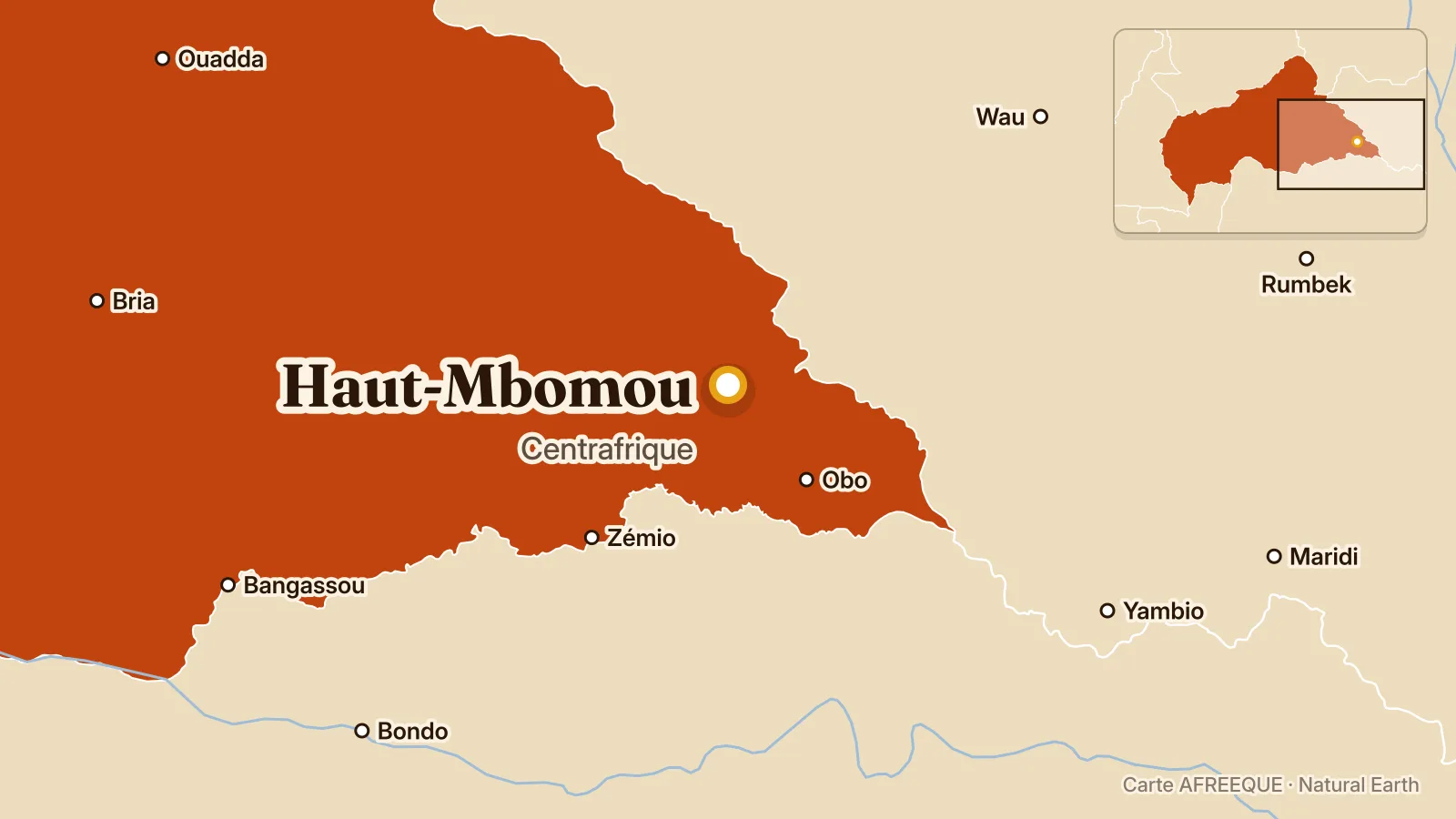 Carte : Haut-Mbomou, Centrafrique