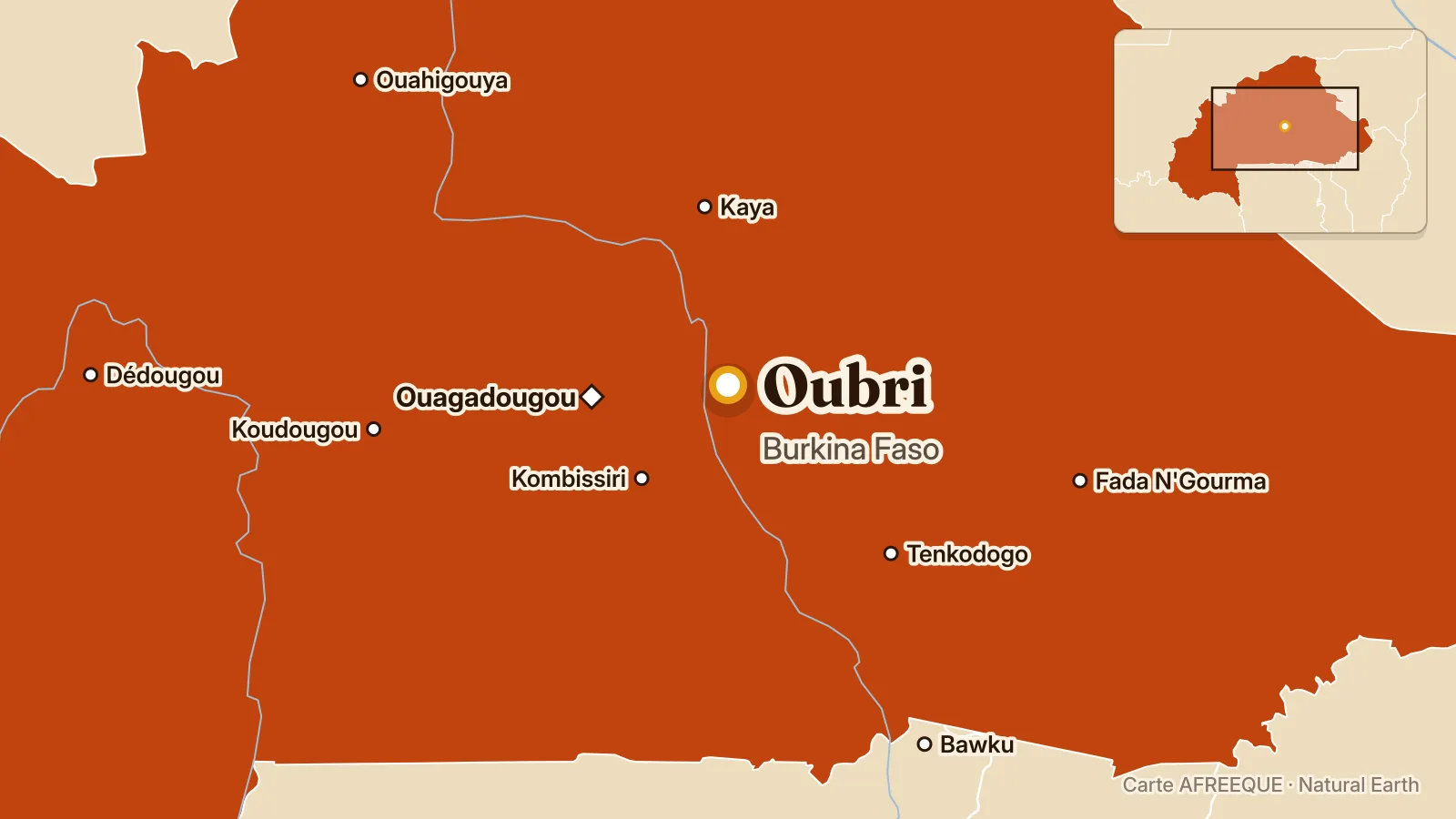 Carte : Oubri, Burkina Faso