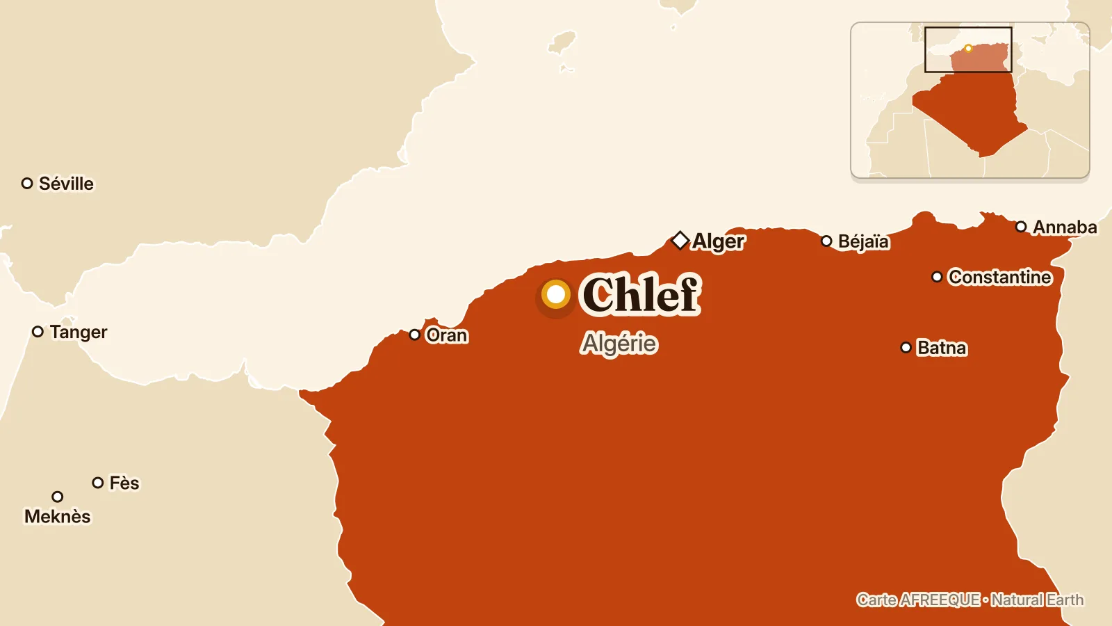 Carte : Chlef, Algérie