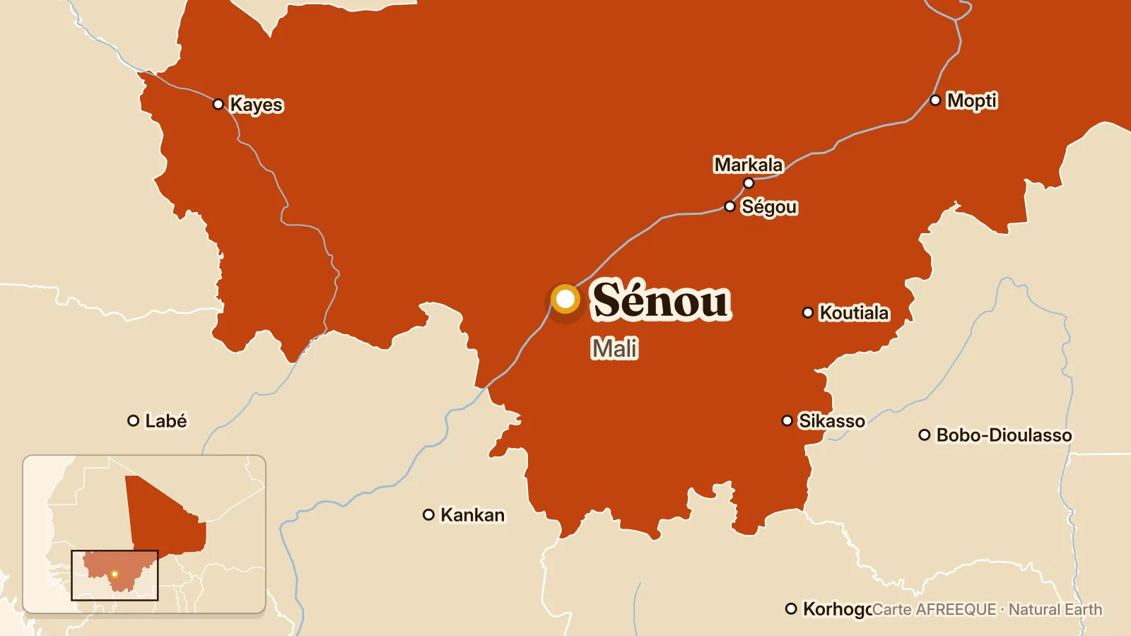 Carte : Sénou, Mali