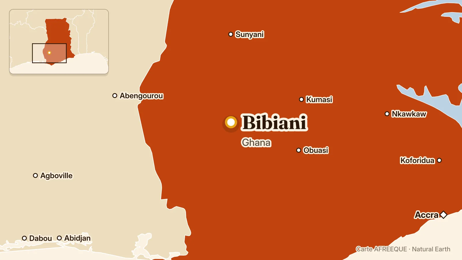 Carte : Bibiani, Ghana