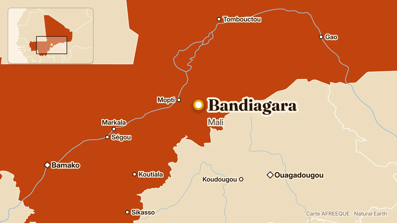 Carte : Bandiagara, Mali