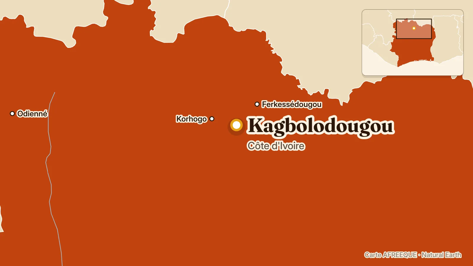 Carte : Kagbolodougou, Côte d'Ivoire