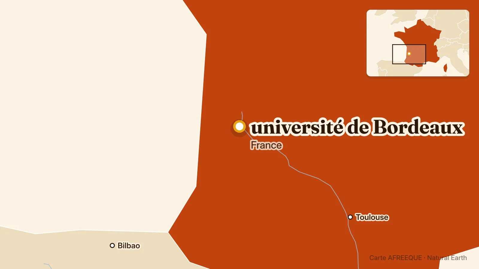Carte : université de Bordeaux, France