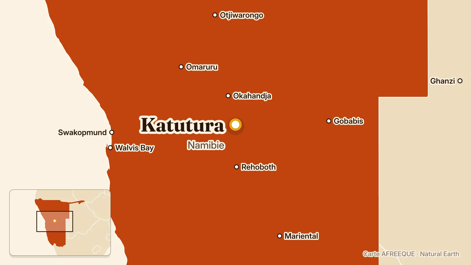 Carte : Katutura, Namibie