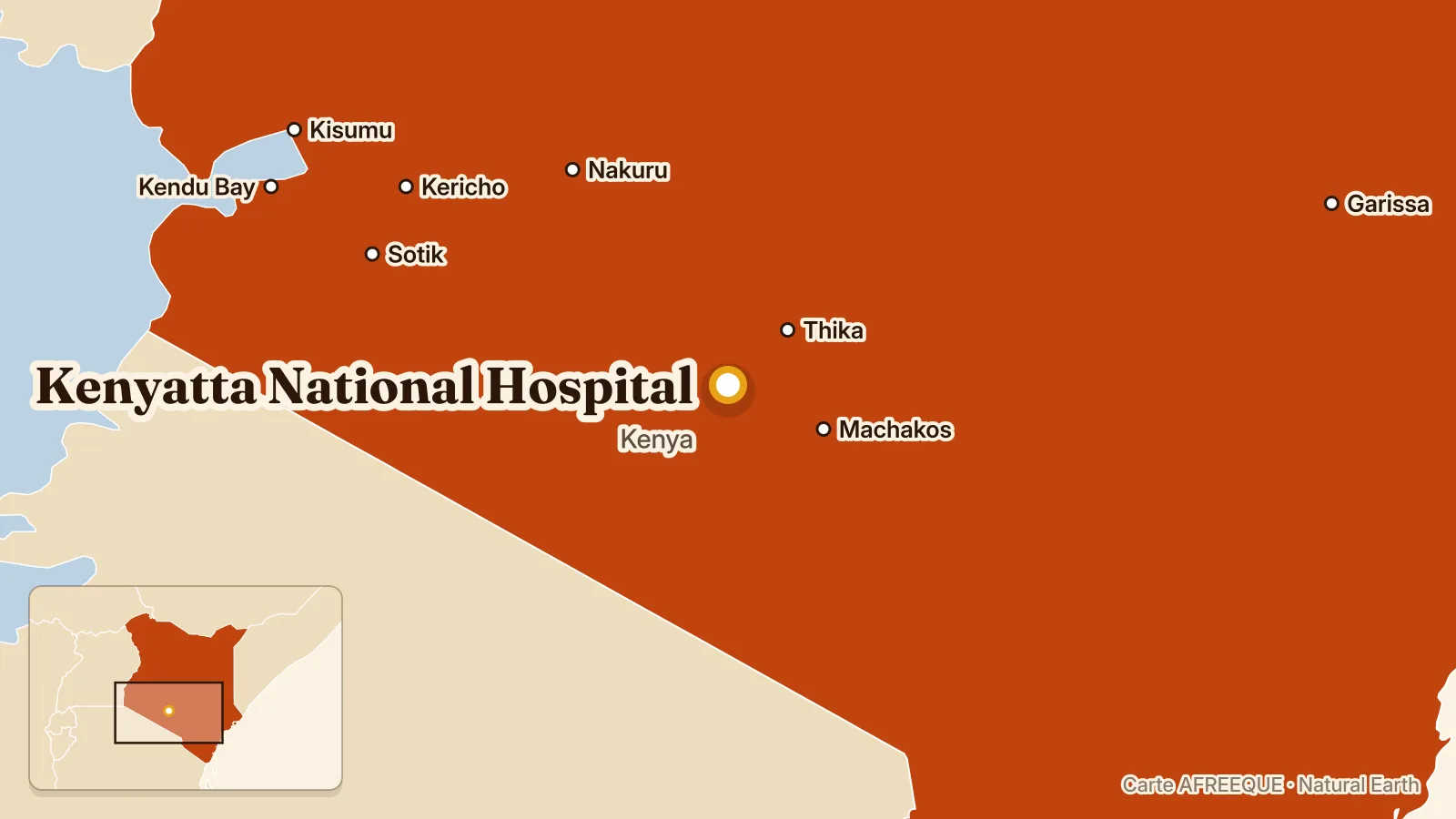 Carte : Kenyatta National Hospital, Kenya