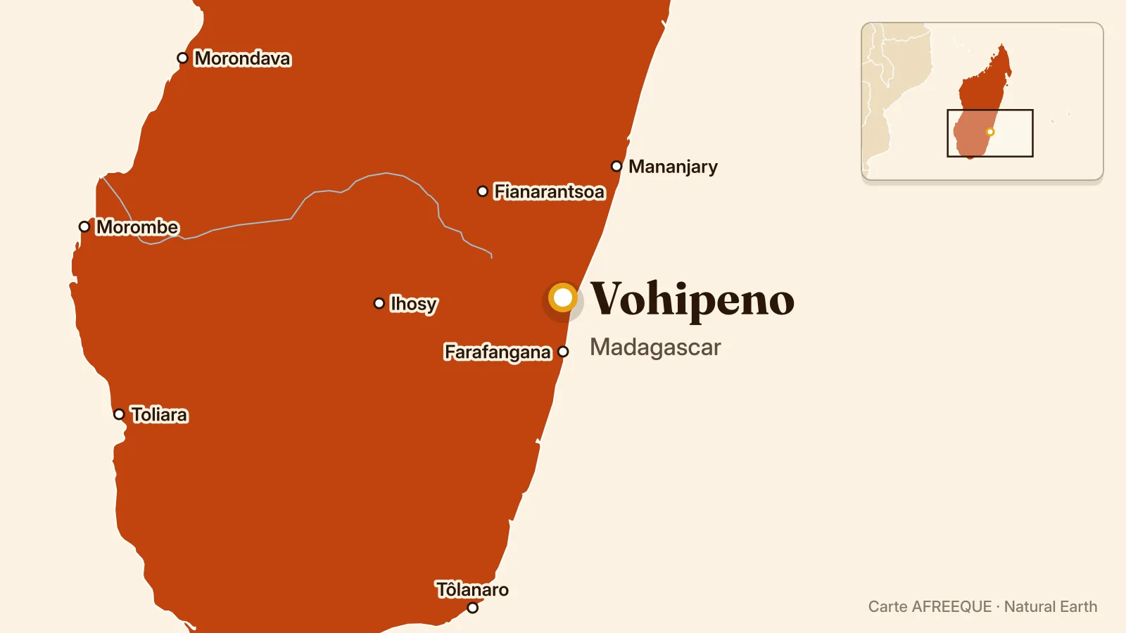 Carte : Vohipeno, Madagascar