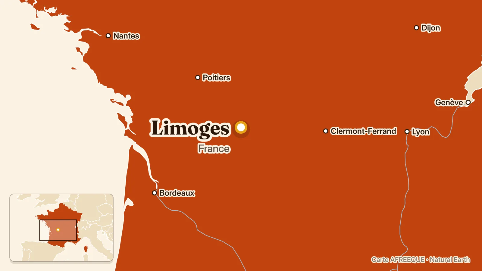 Carte : Limoges, France