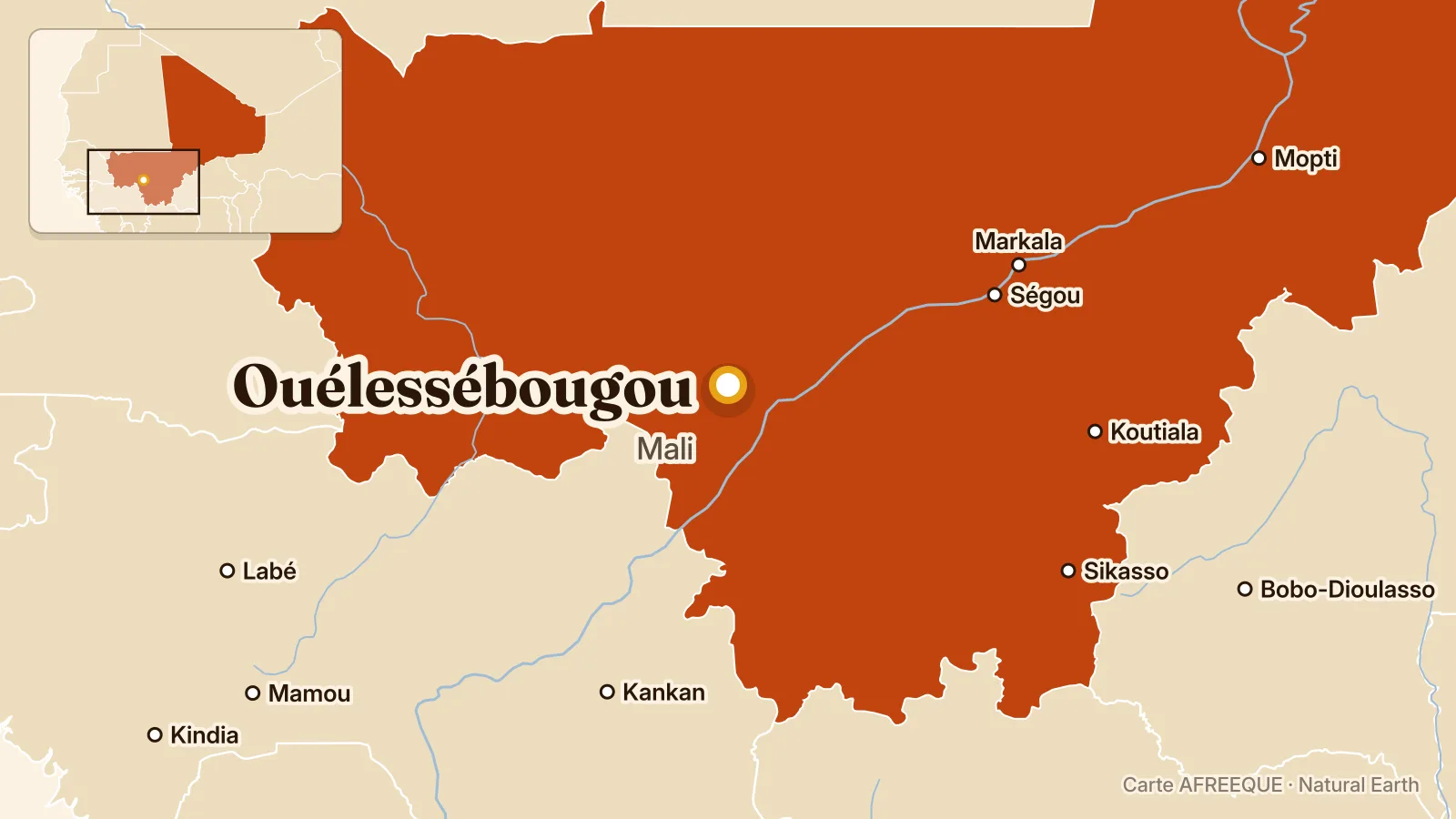 Carte : Ouélessébougou, Mali